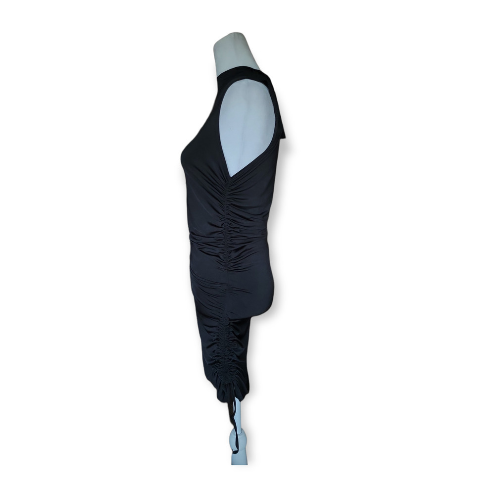 NEW Pretty‎ Little Thing Ruched Bodycon High Neck Mini Dress Size 6 Black - Picture 5 of 9